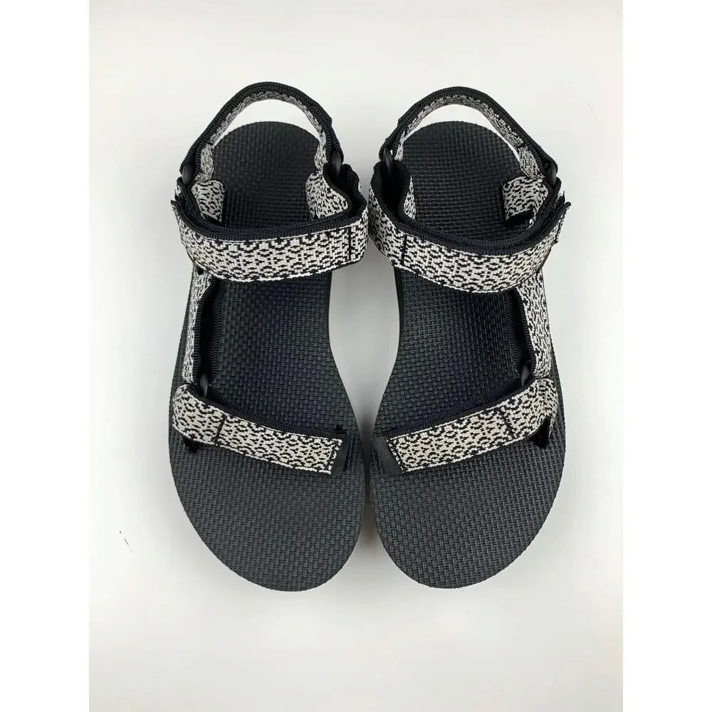 Teva Midform Universal Sandals Black White Strappy Platform Women's 6 Casual